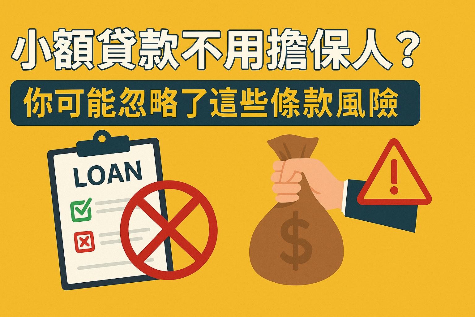 小額貸款不用擔保人？你可能忽略了這些條款風險