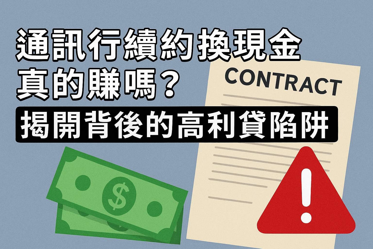 通訊行續約換現金真的賺嗎？揭開背後的高利貸陷阱！